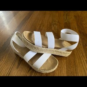 White Platform Sandals Size 9.5